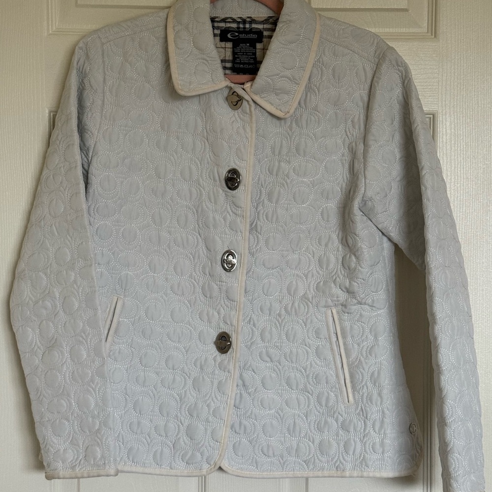 Studio Women's Light Gray Quilted Puffer Jacket size:M